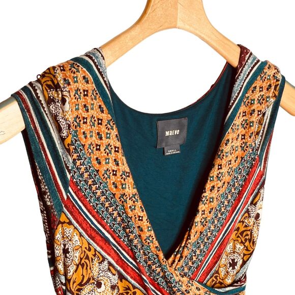 Maeve x Anthropologie | Tamera Boho Wrap Midi Dress Multicolor Size S | EUC - Picture 6 of 14